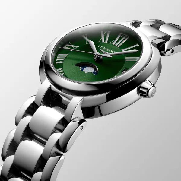 Longines PrimaLuna Quartz Green Dial 30.50mm Ladies Watch L81154616