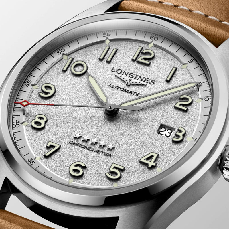 Longines Spirit Automatic Tan Leather Chronometer 42mm Watch L38114732
