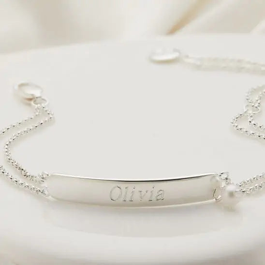 Molly Brown Personalised My First Pearl ID bracelet MB222-2