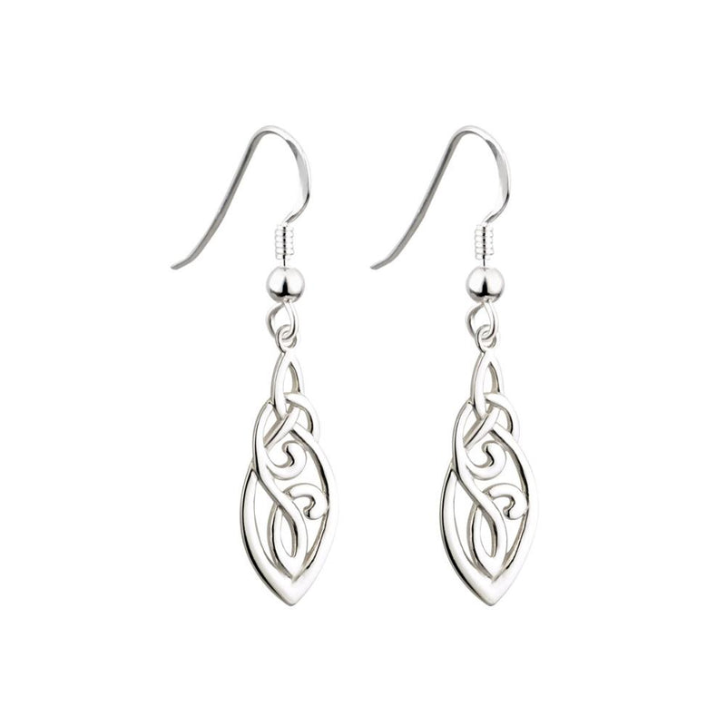 Sterling Silver Trinity Knot Celtic Drop Earrings