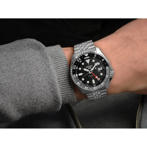 Seiko 5 Sports Black Grape GMT SKX Black Dial 42.5mm Watch SSK001K1