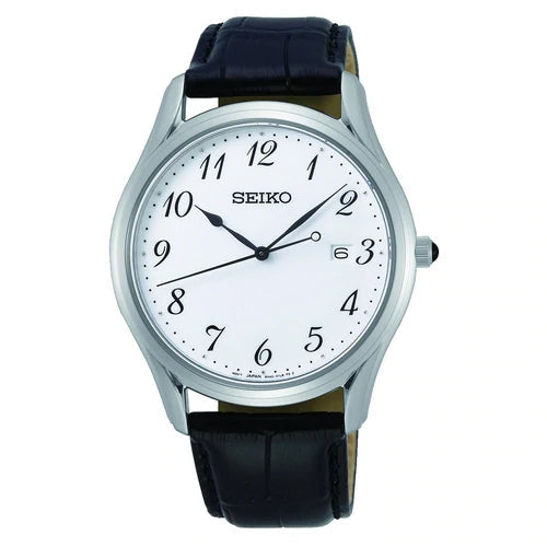 Seiko White Dial 40mm Quartz Gents Watch SUR303P1